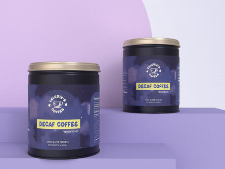 Celeste Coffee - 3D Mock up Decaf Coffee Packaging (2)