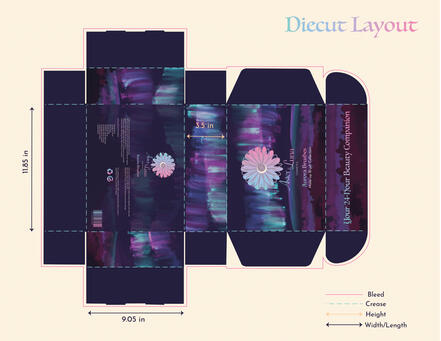 Aster & Luna Make-up Box Package Mock-up Diecut Design