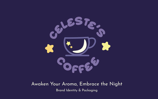 Celeste Coffee - Mock up Decaf Coffee Brand Logo Design & Tagline